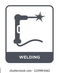 welding icon vector on white background, welding trendy filled icons from Industry collection, welding simple element illustration