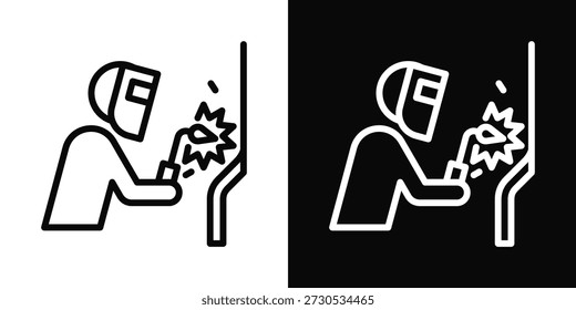 Welding Icon White And Black Background Style