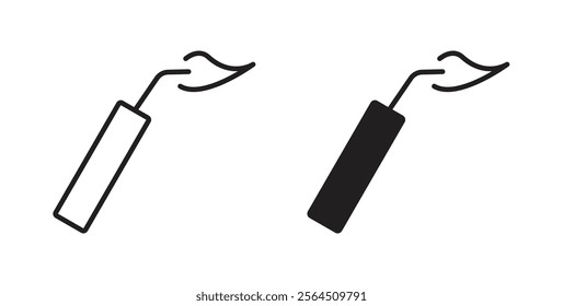 Welding icons in flat and line style set.