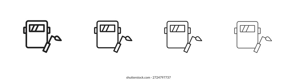 Schweißsymbole Linien-Vektorsammlung. Pixel perfektes Vektorsymbol