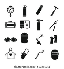 Welding icons set. Simple illustration of 16 welding vector icons for web