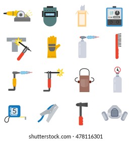 Welding icons set. Welding tools collection in flat style