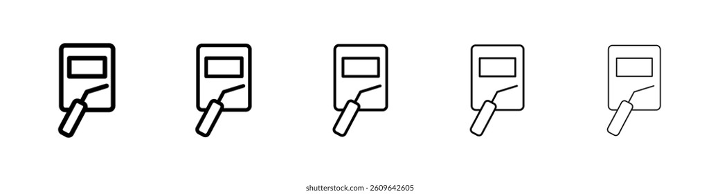 Welding icons vectors set in different stroke lines