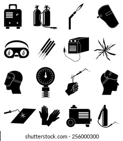 welding industrial icons set