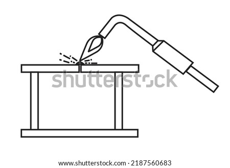 Welding line art concept. Editable Clip Art.