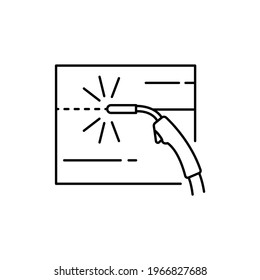 Welding сolor line icon. Pictogram for web page, mobile app, promo. UI UX GUI design element. Editable stroke.