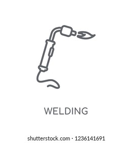 Welding linear icon. Modern outline Welding logo concept on white background from Construction collection. Suitable for use on web apps, mobile apps and print media.