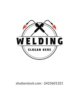 Welding logo design vintage retro style