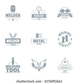 Welding logo set. Simple set of 9 welding vector logo for web isolated on white background