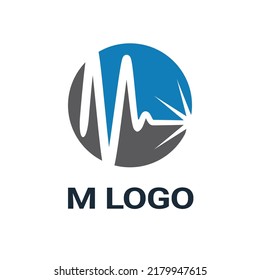 welding M letter logo vector icon. M vector graphic of welding fabrication work company logo design template