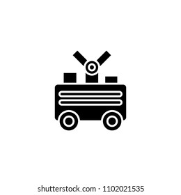 Welding machine black icon concept. Welding machine flat  vector symbol, sign, illustration.