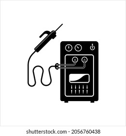 Welding Machine Icon, Fabrication Material Joining Machine Vector Art Illustration