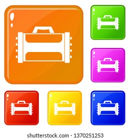 Welding machine icons set collection vector 6 color isolated on white background