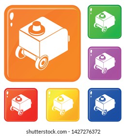 Welding machine icons set collection vector 6 color isolated on white background