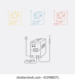 Welding machine line icon 