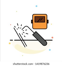 Welding, Machine, Mask, Factory, Industry Abstract Flat Color Icon Template