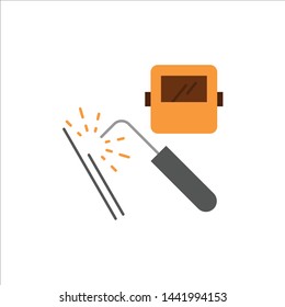 Welding, Machine, Mask, Factory, Industry  Flat Color Icon. Vector icon banner Template