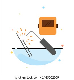 Welding, Machine, Mask, Factory, Industry Abstract Flat Color Icon Template