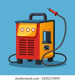 welding machine on blue background