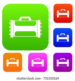 Welding machine set icon color in flat style isolated on white. Collection sings vector illustration