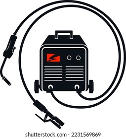 Welding machine silhouette. Design for welder and welding work