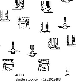 Welding Machine Tool Vector Seamless Pattern Thin Line Illustration