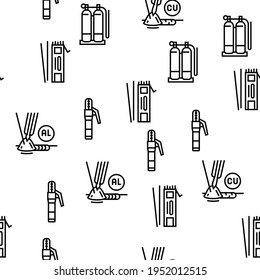 Welding Machine Tool Vector Seamless Pattern Thin Line Illustration