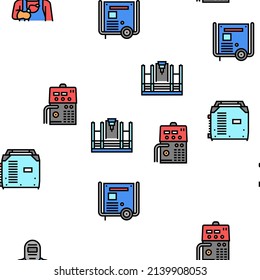 Welding Machine Tool Vector Seamless Pattern Thin Line Illustration