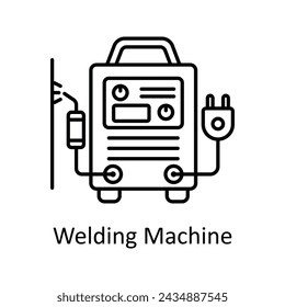 Welding Machine vector outline icon design illustration. Manufacturing units symbol on White background EPS 10 File