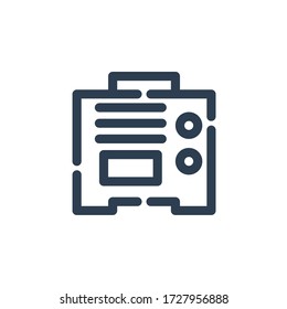 welding machine welder icon outline blue