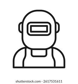 Welding manvector icon in line style. Simple and minimalist industrial and factory theme icons