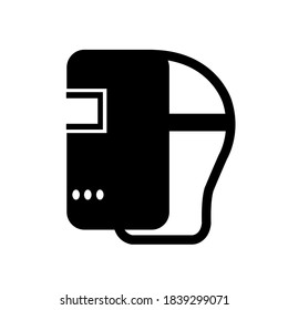 Welding Mask Black Icon,Vector Illustration, Isolated On White Background Label. EPS10