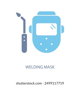 welding mask concept line icon. Simple element illustration. welding mask concept outline symbol design.