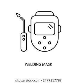 welding mask concept line icon. Simple element illustration. welding mask concept outline symbol design.