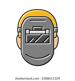 welding mask face color icon vector. welding mask face sign. isolated symbol illustration
