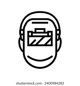 vector de icono de línea facial de máscara de soldadura. signo de la cara de la máscara de soldadura. símbolo de contorno aislado ilustración negra