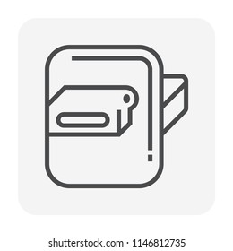 Welding mask, guard or face shield vector icon. Personal protective equipment or safety tool for protection welder in metal work. To cover full face and eye by glass, plastic. Editable line stroke.