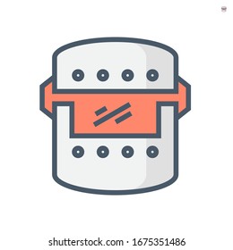 Máscara de soldadura o equipo de seguridad diseño de icono vectorial, trazo perfecto y editable de 64 x 64 píxeles.
