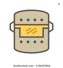 Diseño de icono vectorial de máscara de seguridad de soldadura, píxel perfecto 64x64 y trazo editable.