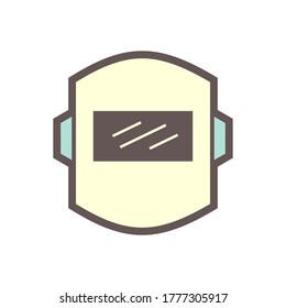 Schutzkleidung für Schweißmaske, Vektorsymbol-Design auf weißem Hintergrund.