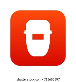 Welding mask icon digital red for any design isolated on white vector illustration