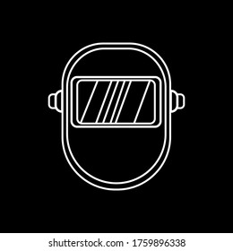 welding mask icon isolated line vector illustration