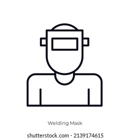 Welding Mask icon. Outline style icon design isolated on white background