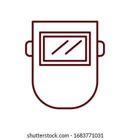 icono de máscara de soldadura sobre fondo blanco, estilo de línea, ilustración vectorial