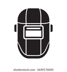 Welding mask icon a safety device that protects the eyes and face from sparks and radiation during welding and industrial fabrication tasks vector solid glyph icon