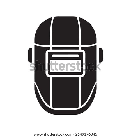 Welding mask icon a safety device that protects the eyes and face from sparks and radiation during welding and industrial fabrication tasks vector solid glyph icon