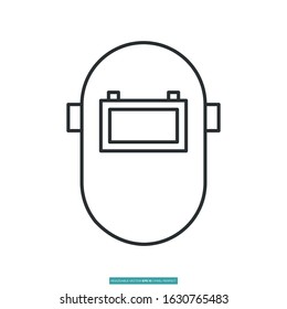 Welding mask icon vector illustration logo template for many purpose. Isolated on white background.