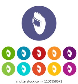Welding mask icons color set vector for any web design on white background