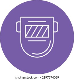 Welding Mask line circle icon vector image. Can also be used for web apps, mobile apps and print media.