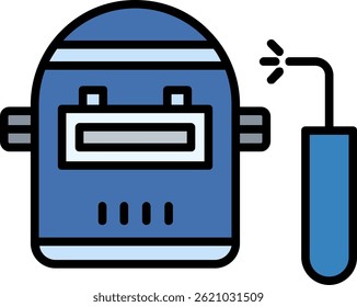 Welding Mask Line Filled Vector Icon Design